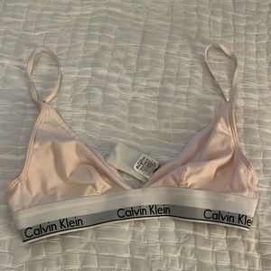 pink calvin klein bralette